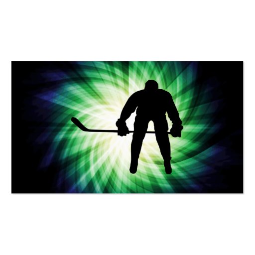 Cool Hockey Player Business Card Templates (back side)