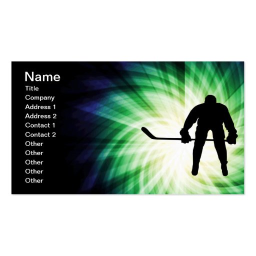 Cool Hockey Player Business Card Templates