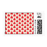 Cool Holiday Red Christmas Tree Pattern Xmas Postage Stamps