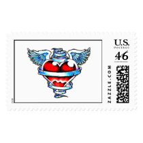 Cool Holy Heart with Angel Wings Stamp