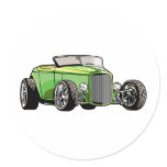 Cool Hot Rod Roadster Round Stickers