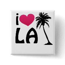 Cool I Love LA California Square Pin