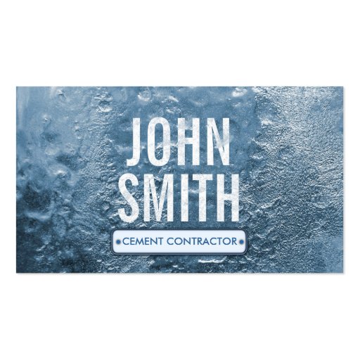 Cool Ice Age Cement Contractor Business Card (front side)