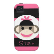 Cool iPhone 4 Cases for Girls Pink Sock Monkey