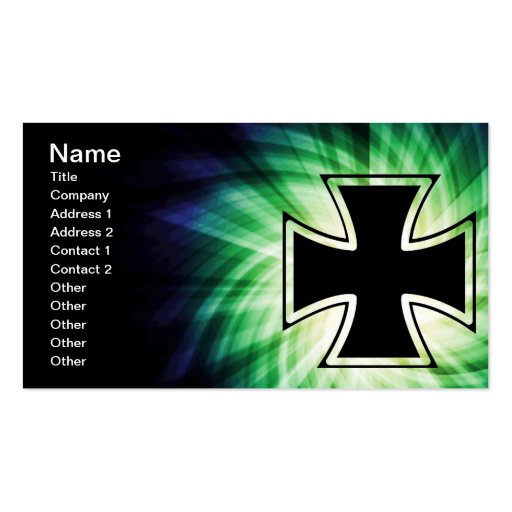 Cool Iron Cross Business Card Templates (front side)