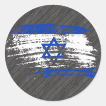 Cool Israeli flag design Round Sticker