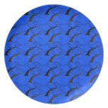Cool japanese bonsai tree birds stripes pattern dinner plate
