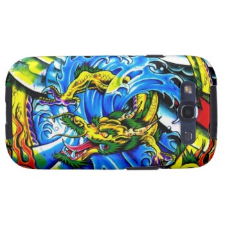 Cool japanese dragon god burning orb tattoo art samsung galaxy SIII covers