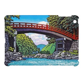 Cool japanese great forest bridge river waterscape iPad mini case