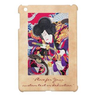 Cool japanese legendary hero samurai warrior art case for the iPad mini