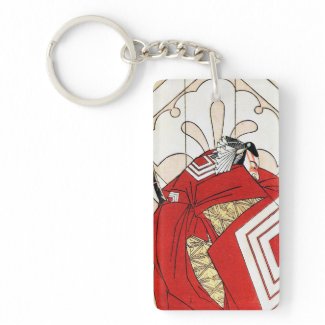 Cool japanese legendary hero samurai warrior art rectangle acrylic key chain