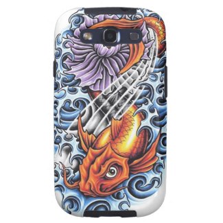 Cool Japanese Lucky Koi Carp purple Lotus tattoo Samsung Galaxy S3 Covers