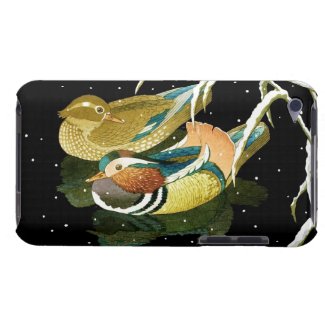 Cool japanese mandarina duck black pond snow barely there iPod cover