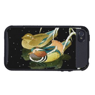 Cool japanese mandarina duck black pond snow case for iPhone 4