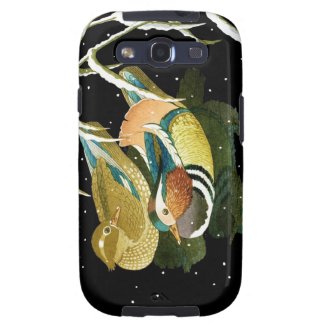 Cool japanese mandarina duck black pond snow galaxy SIII covers