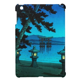 Cool japanese moonlit night gate sea hasui kawase case for the iPad mini