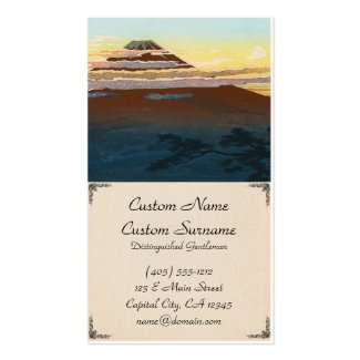 Cool japanese mountain fuji sunset clouds scenery business cards