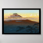 Cool japanese mountain fuji sunset clouds scenery poster