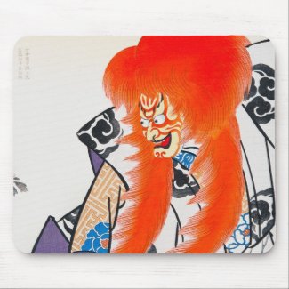 Cool japanese oriental tadamasa kabuki warrior art mouse pads