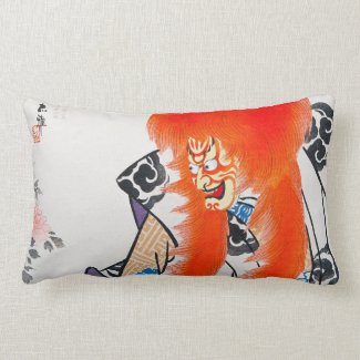 Cool japanese oriental tadamasa kabuki warrior art pillows
