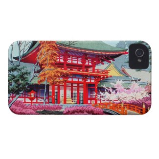 Cool japanese Red Temple Spring Asano Takeji iPhone 4 Cases