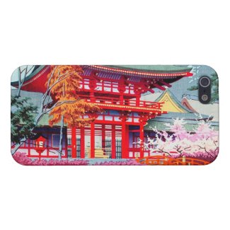 Cool japanese Red Temple Spring Asano Takeji iPhone 5 Cover