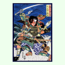 Cool japanese ukiyo-e legendary warrior samurai posters