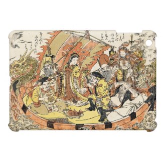 Cool japanese ukiyo-e mythical dragon ship crew iPad mini cover