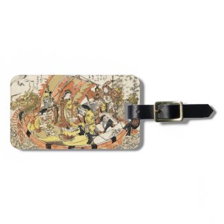 Cool japanese ukiyo-e mythical dragon ship crew tags for luggage