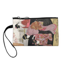 Cool japanese ukiyo-e trio geisha lady scroll change purses