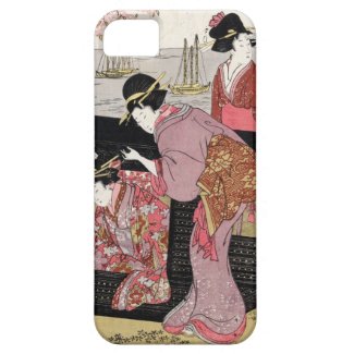 Cool japanese ukiyo-e trio geisha lady scroll iPhone 5 covers