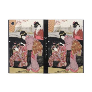 Cool japanese ukiyo-e trio geisha lady scroll iPad mini case