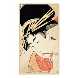 Cool japanese vintage lady geisha portrait art business card
