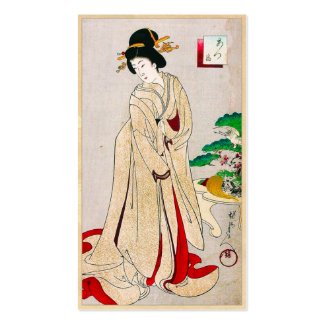 Cool japanese vintage lady geisha portrait art business cards