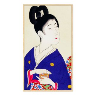 Cool japanese vintage lady geisha portrait art business cards