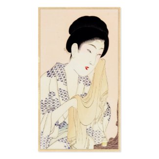 Cool japanese vintage lady geisha portrait art business card