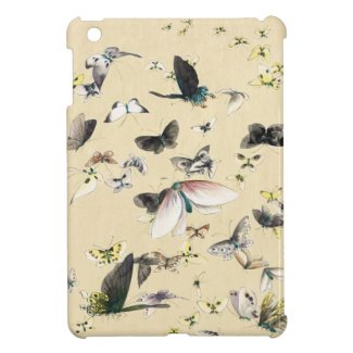 Cool japanese vintage ukiyo-e butterfly scroll case for the iPad mini