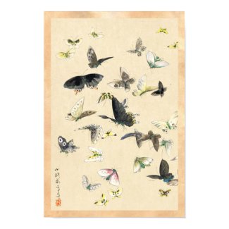 Cool japanese vintage ukiyo-e butterfly scroll posters