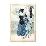 Cool japanese vintage ukiyo-e geisha lady woman canvas prints