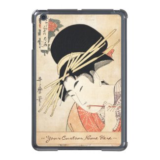 Cool japanese vintage ukiyo-e geisha portrait iPad mini case