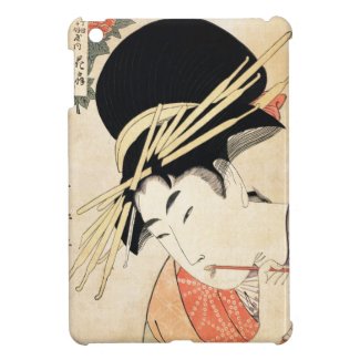 Cool japanese vintage ukiyo-e geisha portrait iPad mini cover