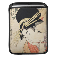 Cool japanese vintage ukiyo-e geisha portrait iPad sleeve