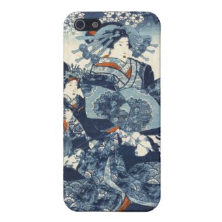 Cool japanese vintage ukiyo-e geisha scroll art covers for iPhone 5