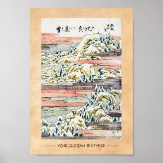 Cool japanese vintage ukiyo-e mountain field posters