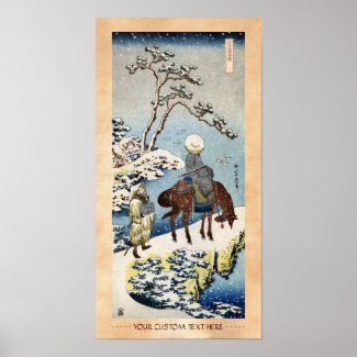 Cool japanese vintage ukiyo-e raider winter scene print