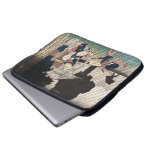 Cool japanese vintage ukiyo-e rainy day scene laptop computer sleeve