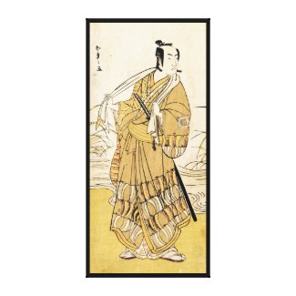 Cool japanese vintage ukiyo-e samurai tattoo art gallery wrap canvas