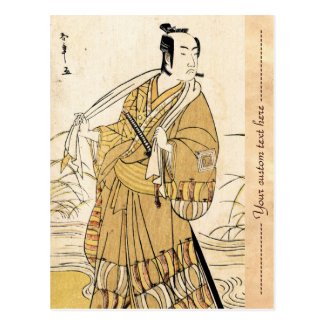 Cool japanese vintage ukiyo-e samurai tattoo art postcards