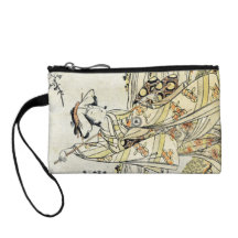 Cool japanese vintage ukiyo-e scroll geisha change purse