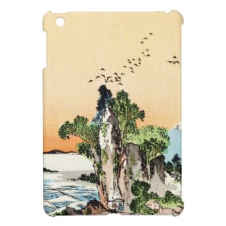 Cool japanese vintage ukiyo-e sea rock village art case for the iPad mini